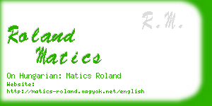 roland matics business card
